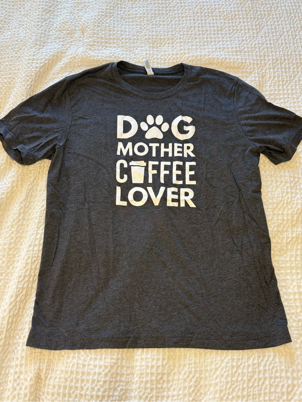 Bella Canvas Charcoal Gray Dog Mother Coffee Lover Tee